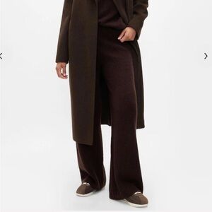 GAP Terra Brown CashSoft Shaker Stitch Wide Leg Pant